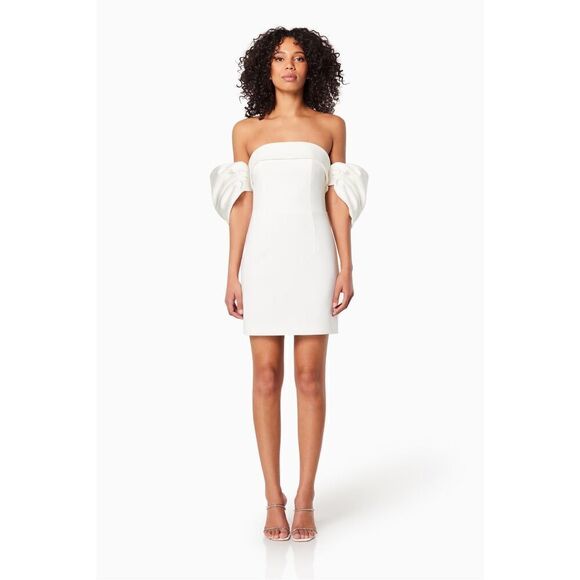 ELLIATT Andria Mini Dress in Ivory  - Bridal Bachelorette Dress size XS NWT$295 - Picture 1 of 15